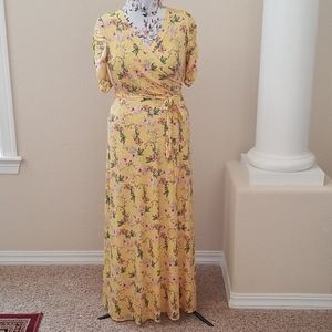 Faux wrap maxi dress